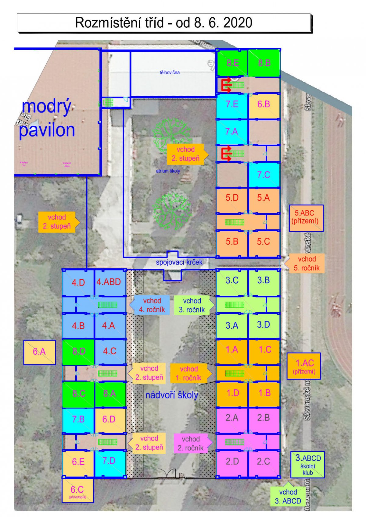 Osobní přítomnost žáků 6. až 8. ročníku ve škole.
